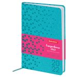 Ежедневник датированный 2022 А5 138x213 мм BRAUBERG "Glance", под кожу, бирюзовый, 112814