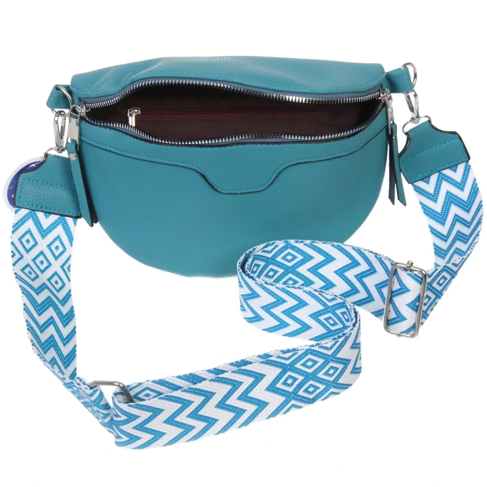 Сумка женская через плечо «ИМАНИ», цвет лазурный, три кармана, 24*19*7*5см (лейбл Ultramarine)