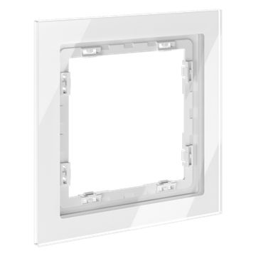 Рамка стеклянная VOLTUM S70 на 1 пост, (белый, стекло)