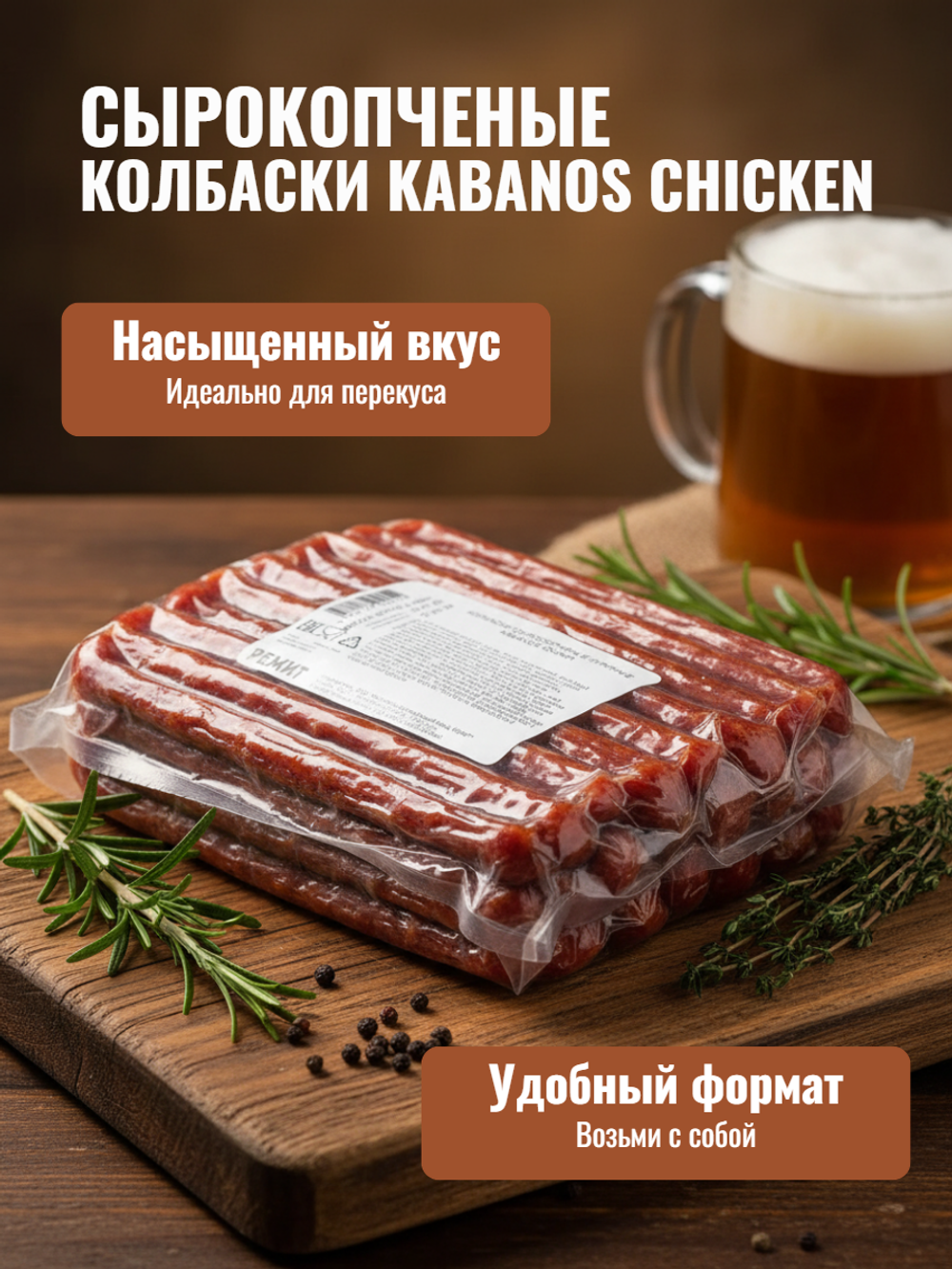 Колбаски с/к Kabanos Chiken "Ремит" 490 гр