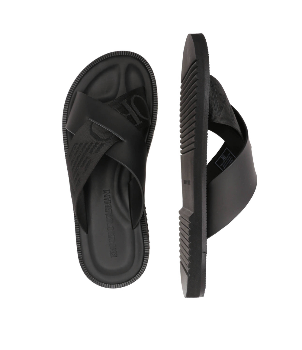 Кожаные шлепанцы Emporio Armani - черный(X4P124 XN787)