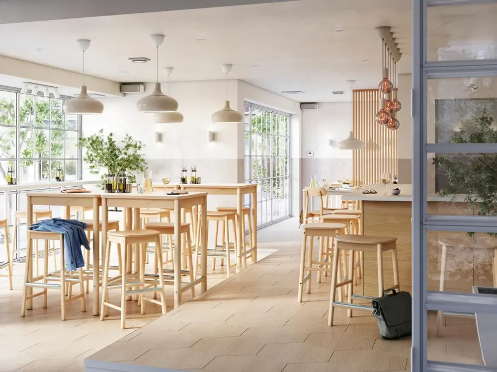 Барный стул - IKEA  RÖNNINGE/RONNINGE /РЁННИНГЕ  ИКЕА, 39х44х75 см ,  береза