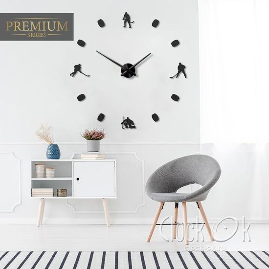 Настенные 3D часы Хоккей