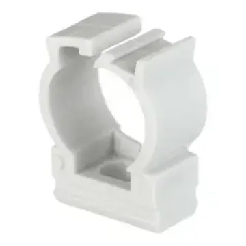 Клипса для гофротрубы 16мм с фиксатором серая