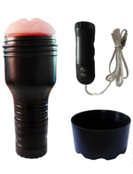 Мастурбатор-попка с вибрацией в футляре Hustler (4 режима) (Цвет: телесный)