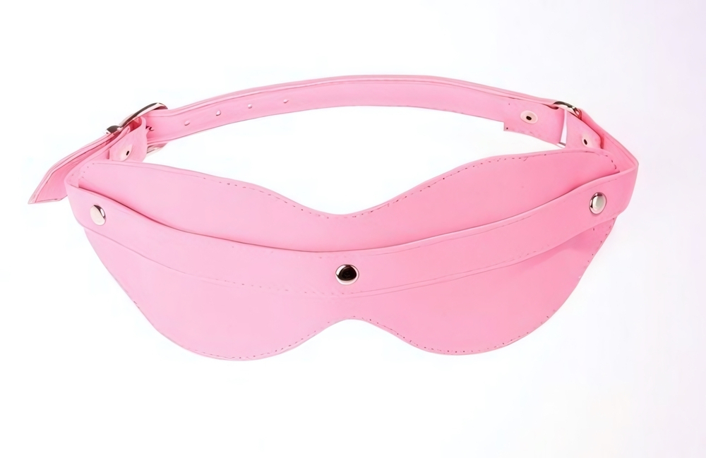 Розовая маска на глаза с клёпками (Цвет: розовый)