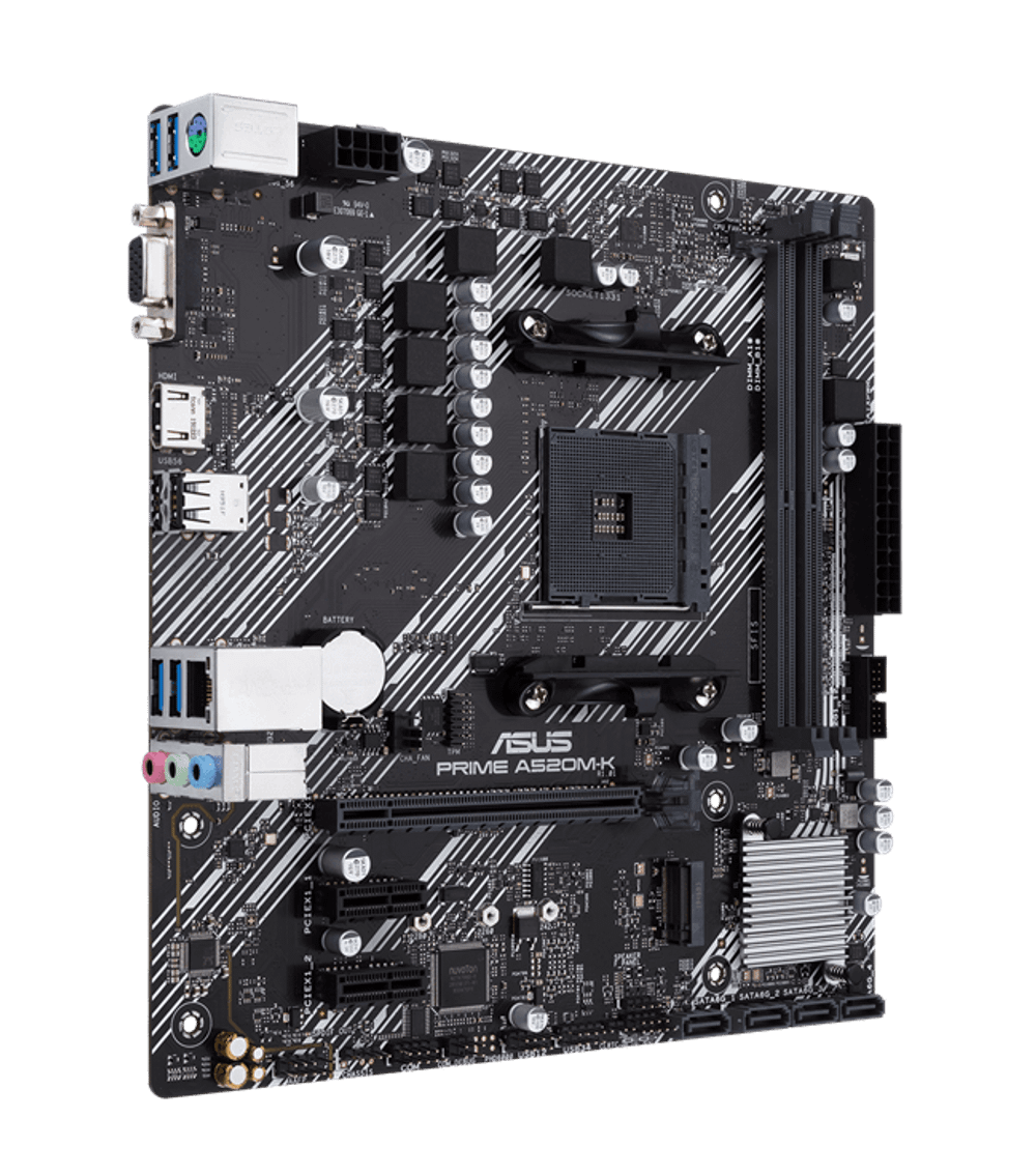 Материнская плата ASUS PRIME A520M-K AMD A520 AM4 2xDDR4 4xSATA3 RAID M.2 D-Sub HDMI mATX