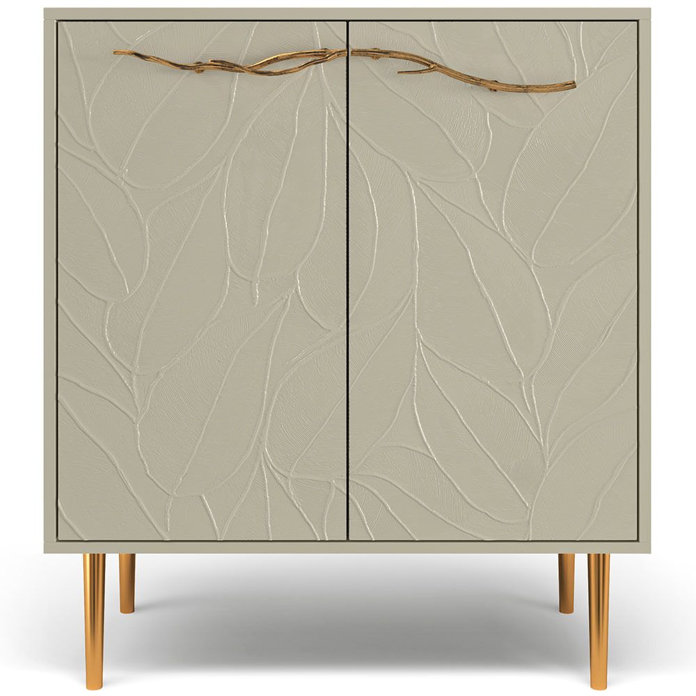 Комод Арт Колор leaves Стайл Голд с 2 полками Серый шелк