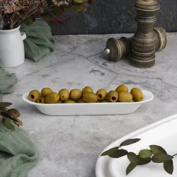 Блюдо овальное 20,5*3,5 см h2,8 см для оливок белое фарфор P.L. Proff Cuisine [6]