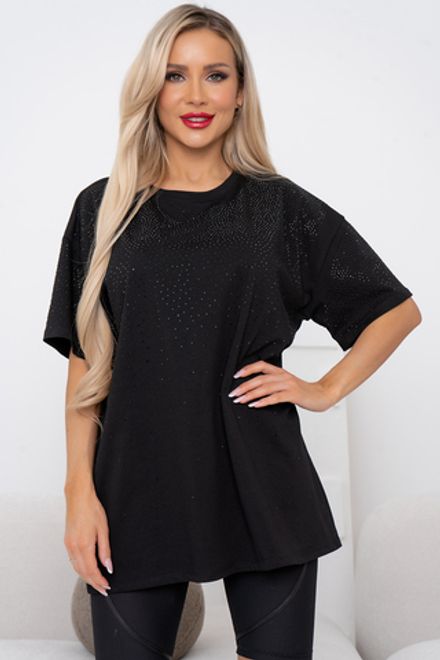 Футболка (черный/стразы) Фб11-125/4 Nikol