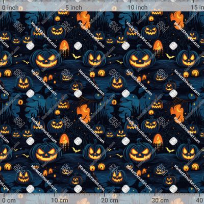 Хеллоуин. Тыквы на ночном фоне by Lunnica 566 DPI