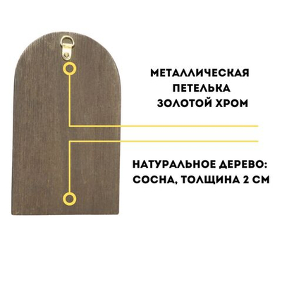 Дарующая икона Божией Матери деревянная арочная на левкасе