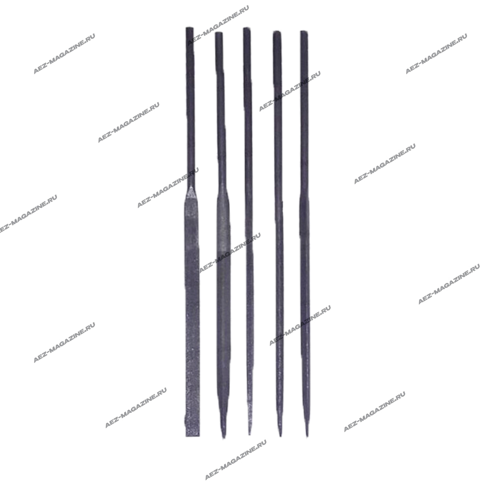 Набор из 5 натфелей: треугольный, круглый, квадратный, полукруглый, плоский