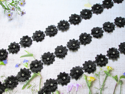 Кружево плетеное, ш. 4,5-5 см, чёрный