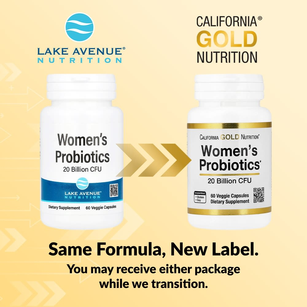 California Gold Nutrition, пробиотики для женщин, со смесью пробиотических бактерий, бифидобактериями лактис, ацидофильными лактобактериями и лактобактериями рамнозус, 20 млрд КОЕ, 60 растительных капсул