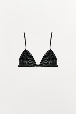 ZARA БРАЛЕТТ ИЗ 100% КОЖИ, ЧЕРНЫЙ