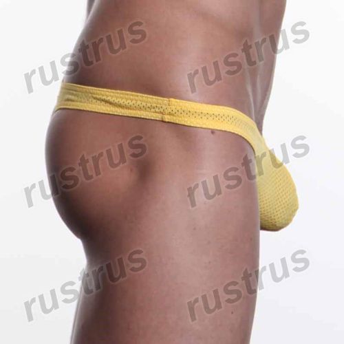 Мужские трусы стринги желтые WANGJIANG WG00065