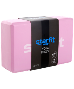 Блок для йоги YB-200 EVA, розовый пастель