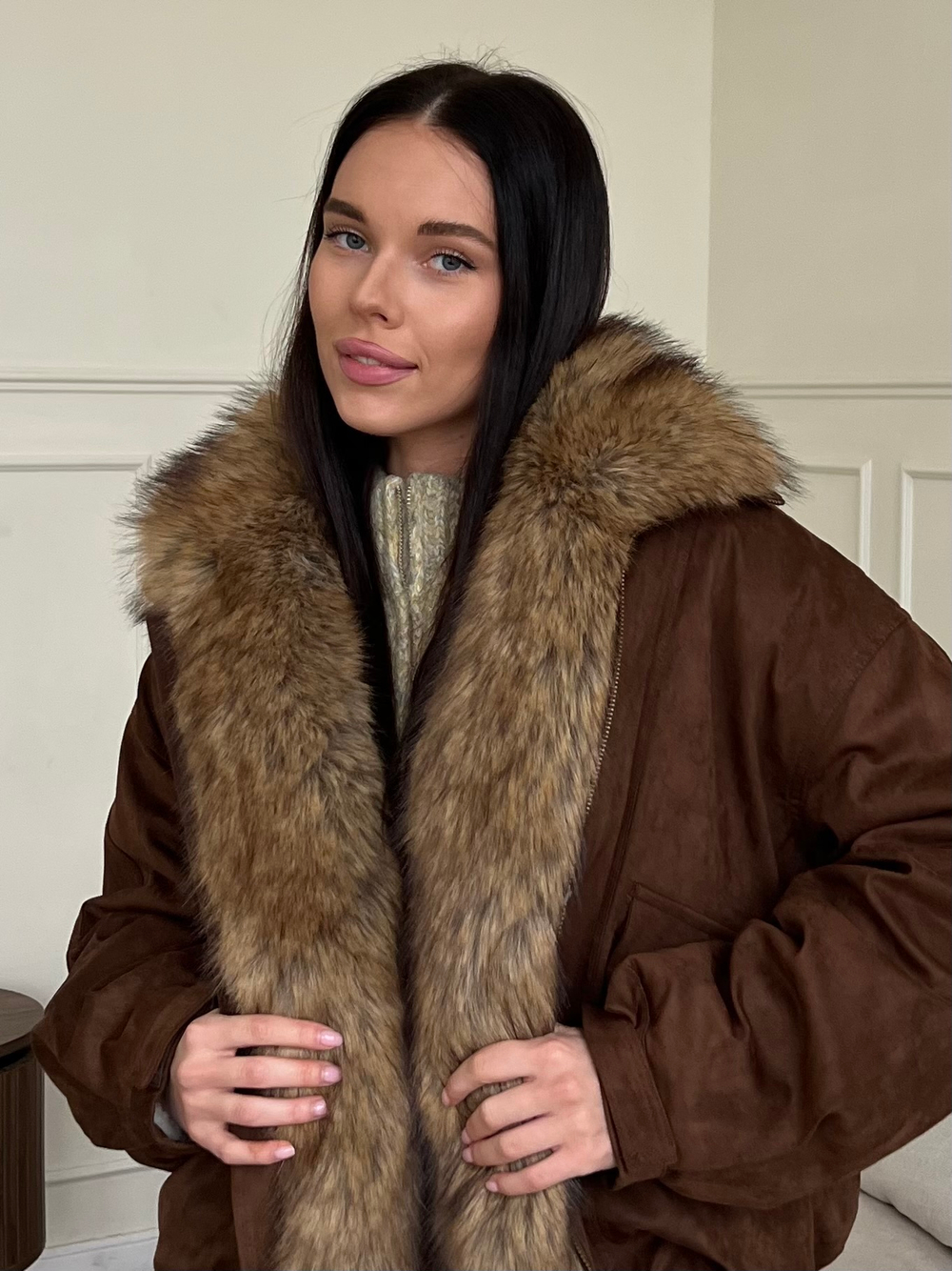 Парка замшевая шоколад