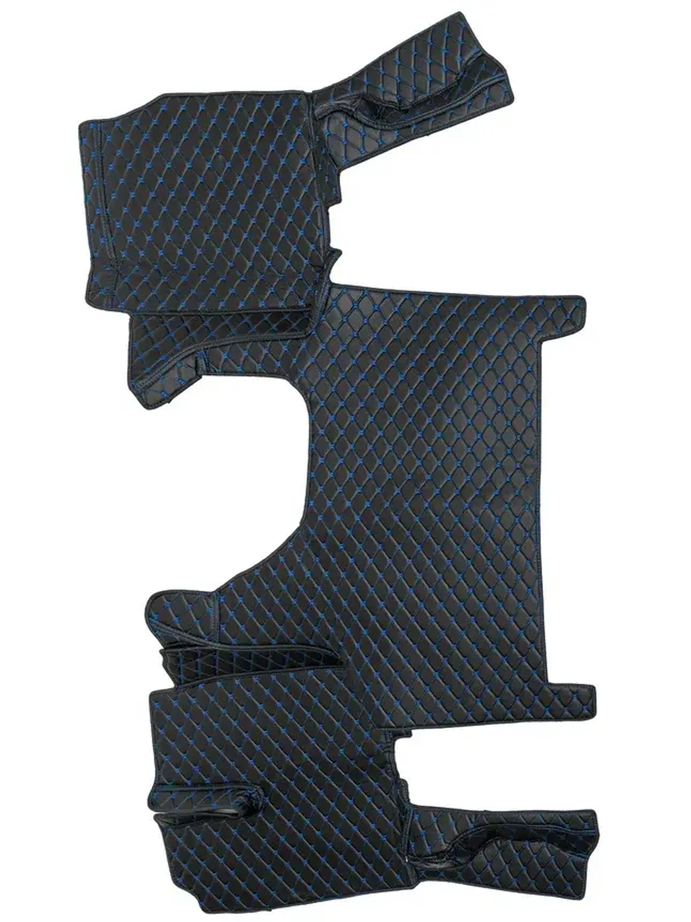 Ковры 3D SITRAK C7H (экокожа, черный, синяя строчка)