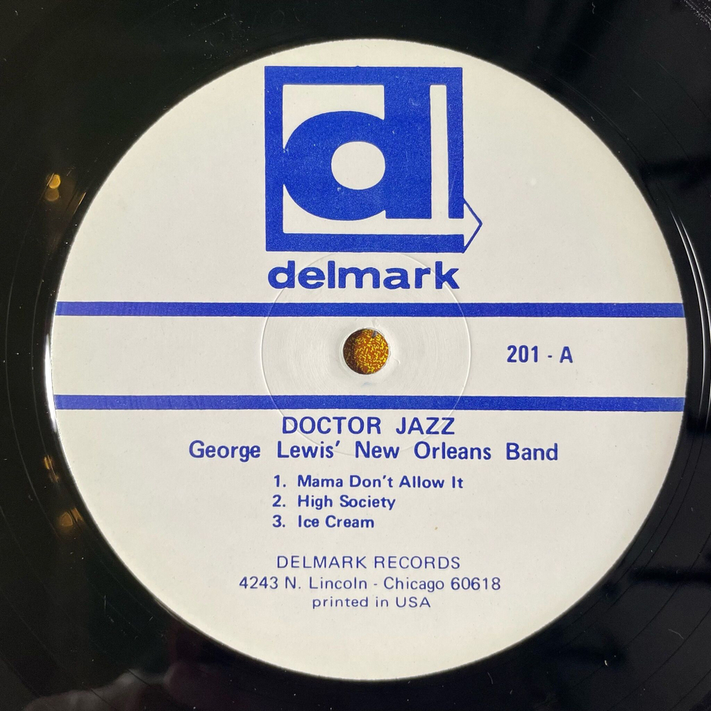 Винтажная виниловая пластинка LP George Lewis New Orleans Ragtime Band Doctor Jazz (USA 1980)