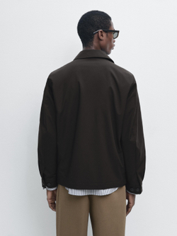 Massimo Dutti Короткая куртка с карманами, шоколадный