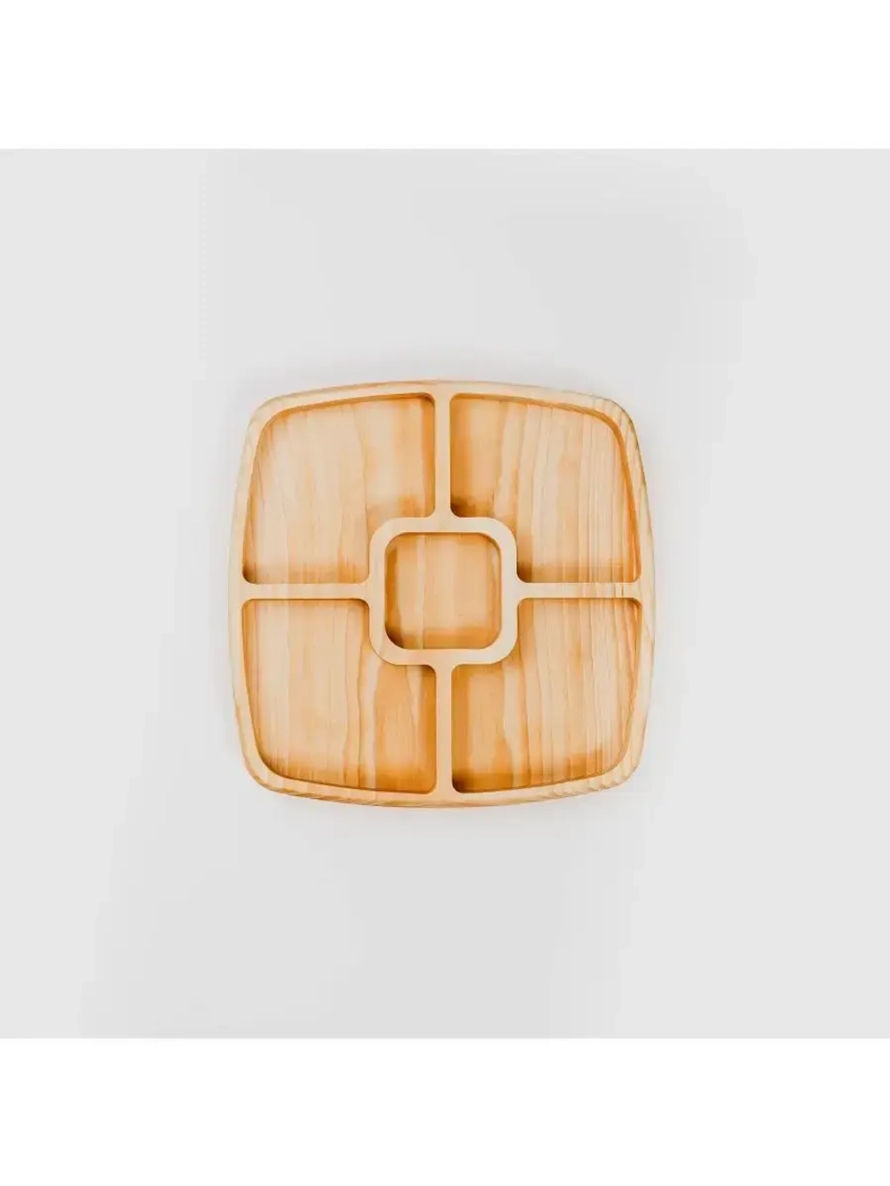 Деревянная менажница квадратная 5 отсеков из кедра