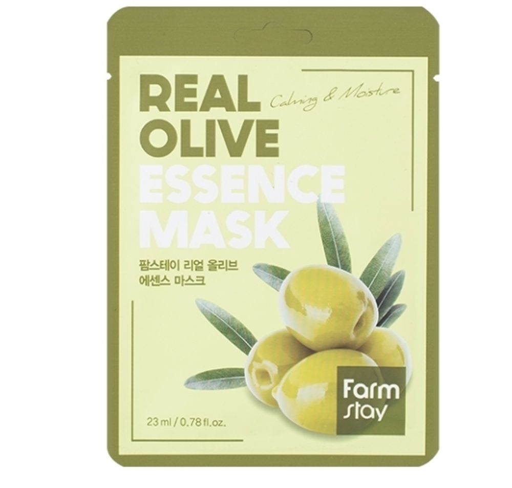Тканевая маска с экстрактом оливы FARMSTAY Real Essence Mask Olive