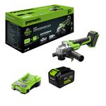 Угловая шлифовальная машина акк. Greenworks AG590, 24V, б/щет, 125 мм, 8500 об/мин, Anti-Kickback,1х8Ач,ЗУ,кор (3201007CUH)