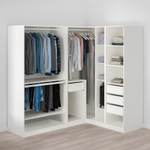 Гардероб PAX IKEA (угловой) комбинация с 4 ящиками (белый) 160*210*201 см, Белый   Фиеста