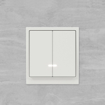 Выключатель двухклавишный с подсветкой, KANT, белый песок