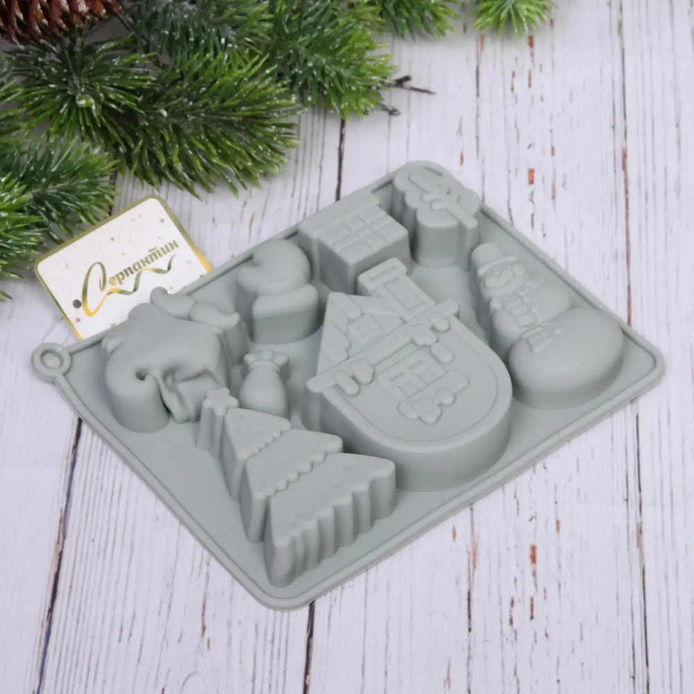 Форма силиконовая «Новогодний микс» 17,5*14*2,5см