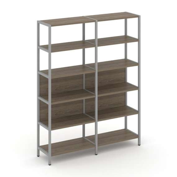 Shelf System Двухсекционный стеллаж пятиярусный SN.STM-521 Вяз Благородный/Металл Серый 1590*400*198