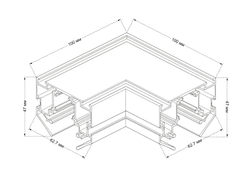 Угол соединительный для встраиваемого магнитного трека в натяжной ПВХ потолок Crystal Lux CLT 0.234 01 BL