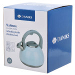 Чайник нерж, 2.7 л, свист, ручк бакелит, с силик покр, Daniks, индукц, беж, M-083G