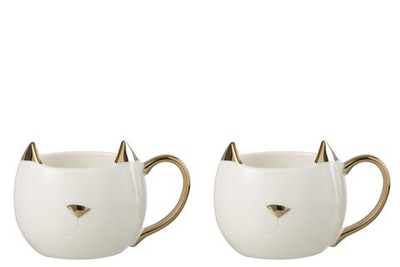 Набор из 2-х чашек "Кот" белый 9,7x8x9см 400мл