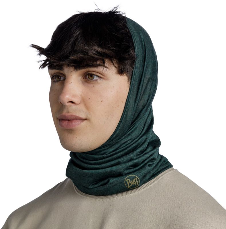 Тонкий шерстяной шарф-труба Buff Merino Lightweight Solid Silversage Фото 3