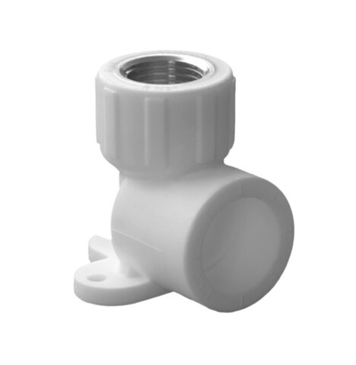 Угольник комбинированный 20х1/2 внр. резьб с креплением (ушастик) ПОЛИТЭК ПП полипропилен