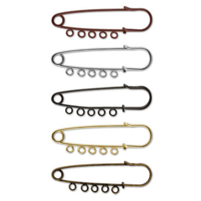 "Zlatka" Булавка для подвесок (5 петель) PO-065 6.5 см №01 под золото