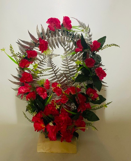 Корзина ритуальная гвоздики 40 см