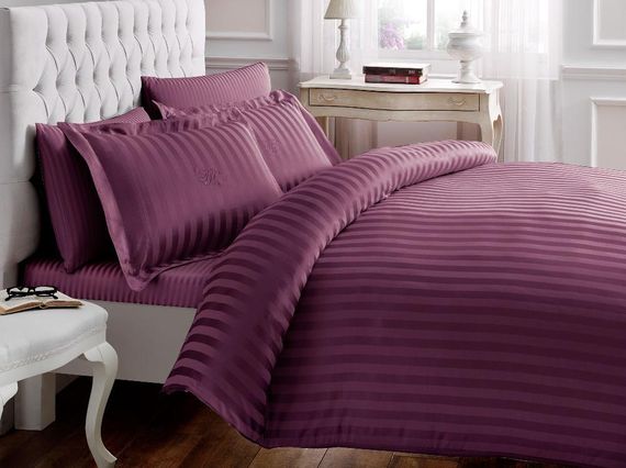 Постельное белье NEW JAQUARD лиловый жаккард  deluxe TIVOLYO HOME Турция