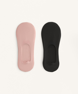 OYSHO Набор из двух пар невидимых носков из хлопковой смеси, пыльно-розовый