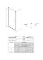 Дверь распашная Roca Capital 900x1950, прозрачное стекло, xром M4709012M