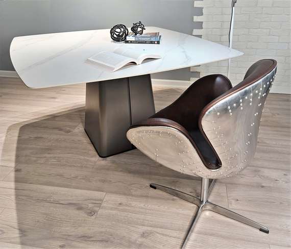 Кресло Swan Aviator, серая кожа