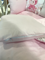 Комплект в кроватку 17 предметов "Зайчата с бантом" розовый, сатин