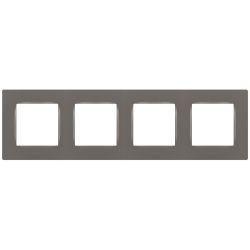 Рамка для розеток и выключателей ЭРА Серия 12 12-5204-16 на 4 поста, Классик, титан