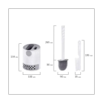 Ершик для унитаза силиконовый (плоский) + щеточка, напольный / настенное крепление, LAIMA, 700561