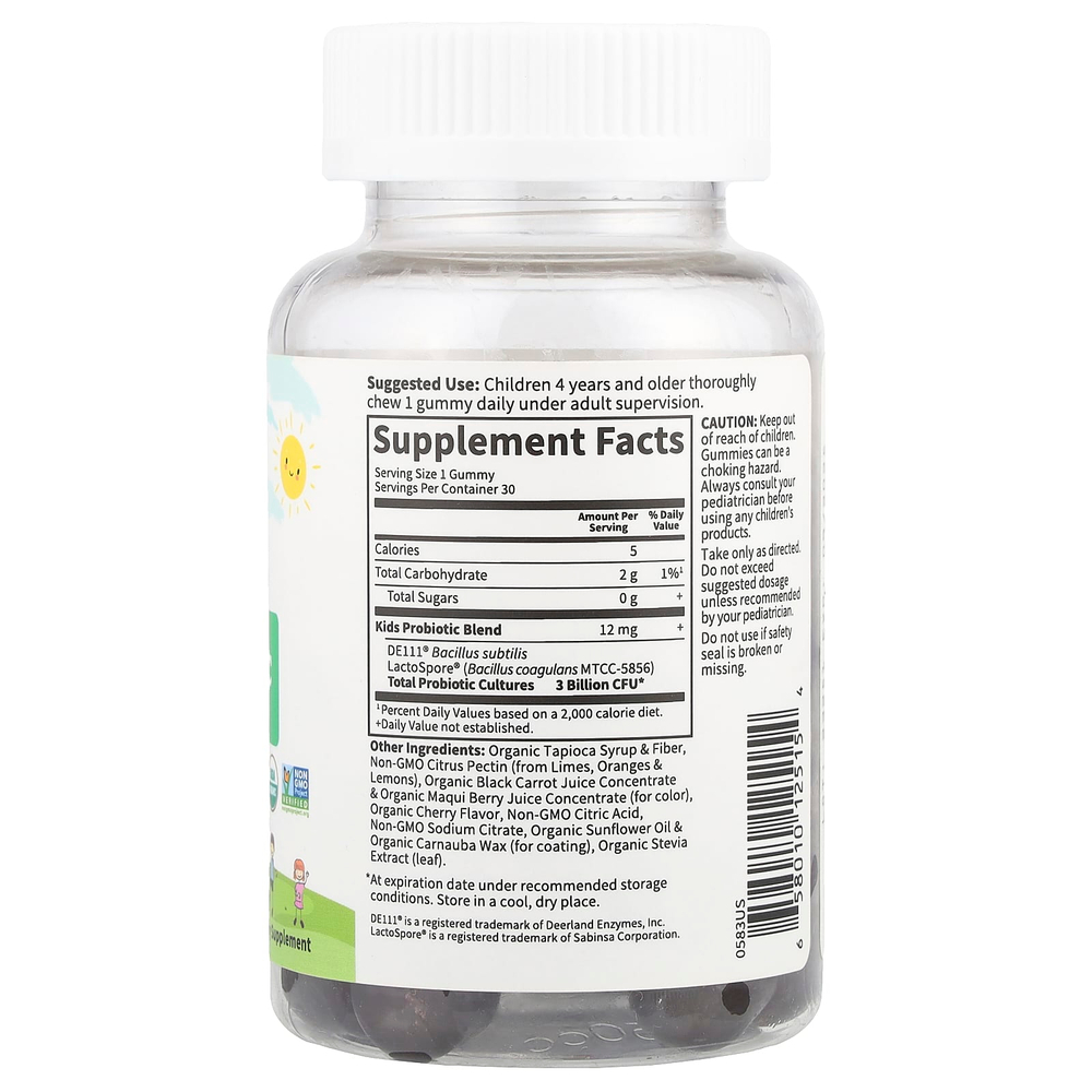 Garden of Life, Жевательные таблетки с пробиотиками для детей, вишня, 3 млрд КОЕ, 30 вегетарианских жевательных таблеток