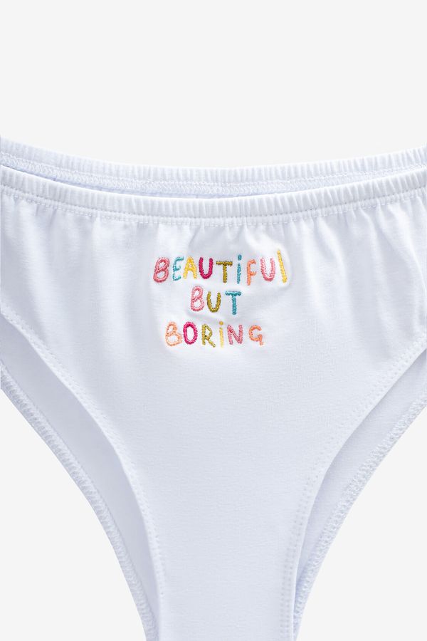 Хлопковые трусики «Beautiful but boring» Белые - фото 3
