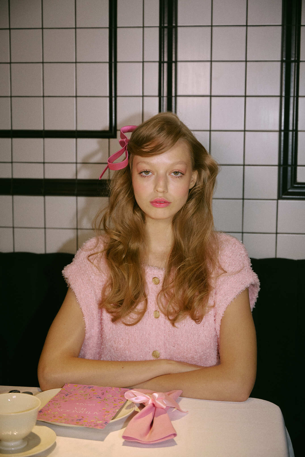 Бант "Стрекоза" розовый